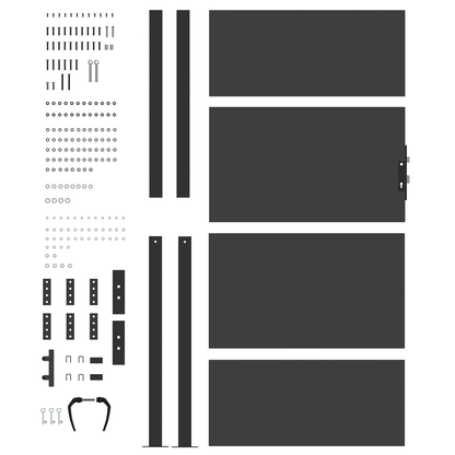Hageport med lås Svart 105 x 200 cm Pulverlakkert stål