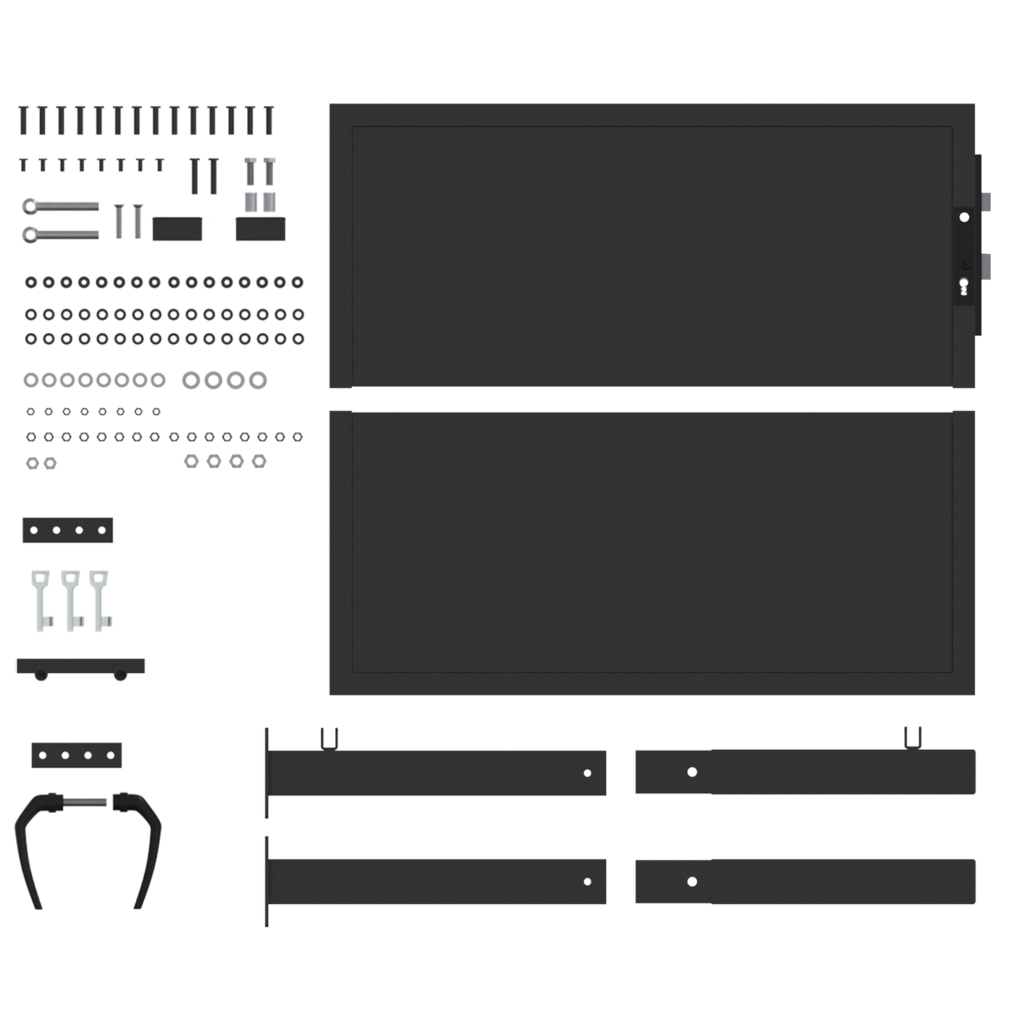 Hageport med lås Svart 100 x 100 cm Pulverlakkert stål