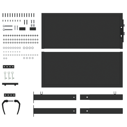 Hageport med lås Svart 100 x 100 cm Pulverlakkert stål