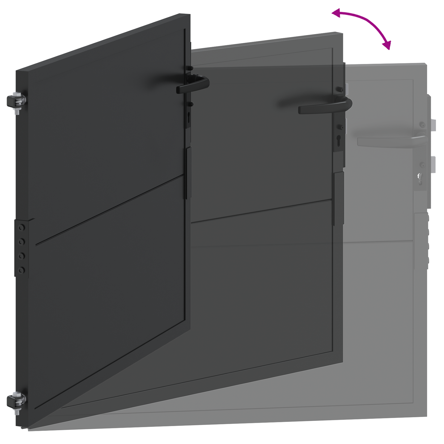 Hageport med lås Svart 100 x 100 cm Pulverlakkert stål