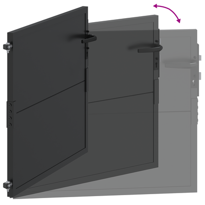 Hageport med lås Svart 100 x 100 cm Pulverlakkert stål