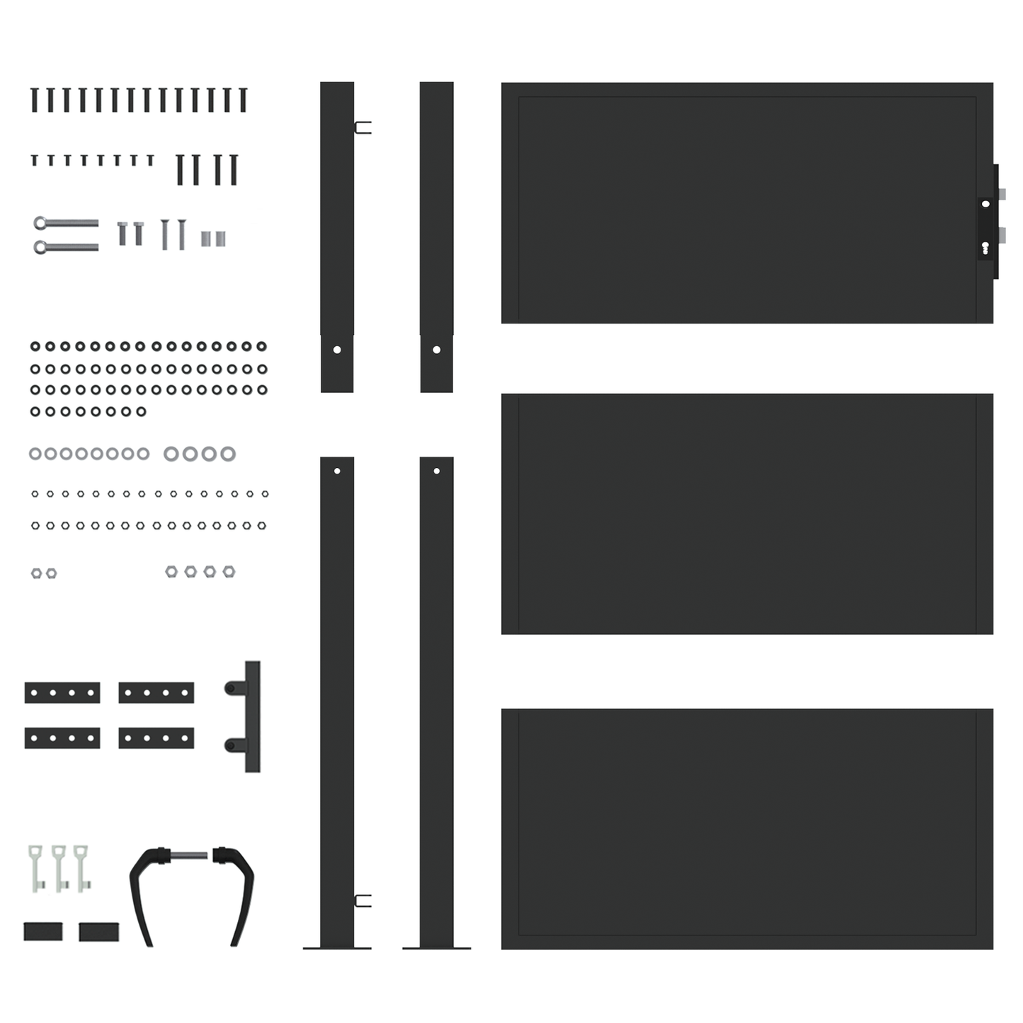 Hageport Svart 100 x 125 cm Pulverlakkert stål