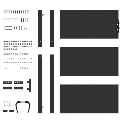 Hageport Svart 100 x 125 cm Pulverlakkert stål