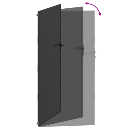 Hageport med lås Svart 100 x 200 cm Pulverlakkert stål
