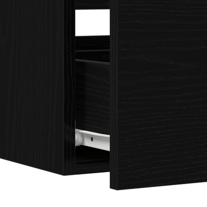 2-delt badmøbelsett svart eik konstruert tre