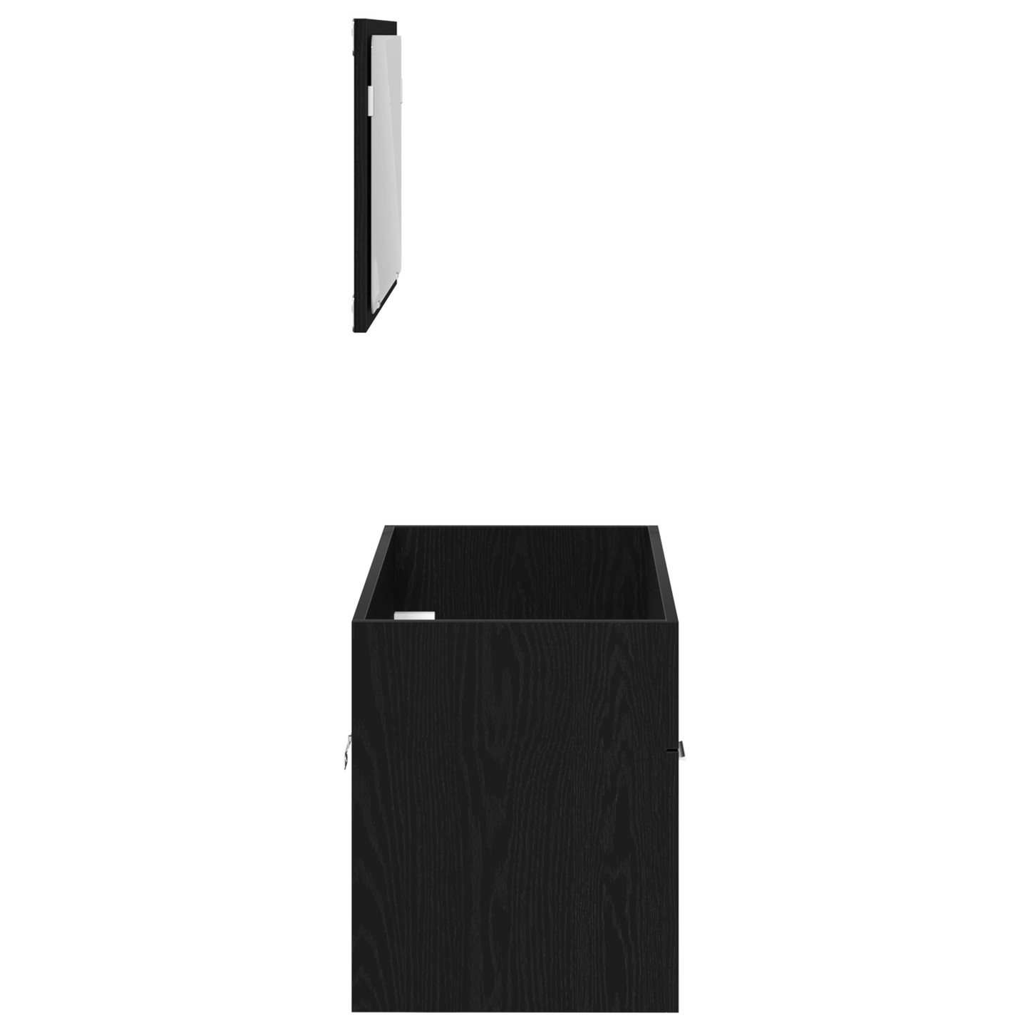 2-delt baderomsmøbler sett svart eik konstruert tre