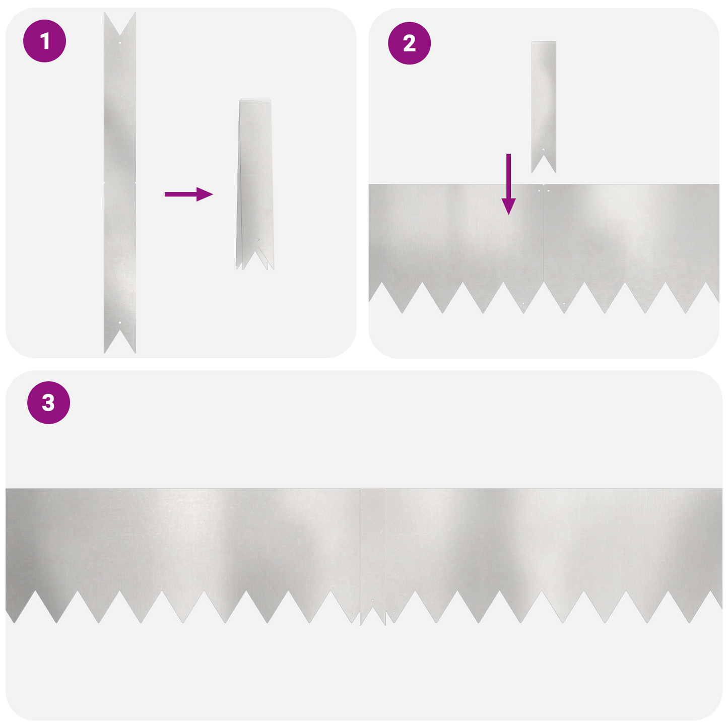 Hagekanter 30 stk 100x0,5x20 cm Rustfritt stål