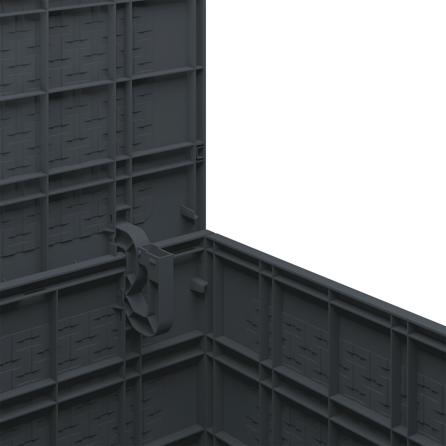 hageoppbevaringsboks Antrasitt 55x53x57 cm PP