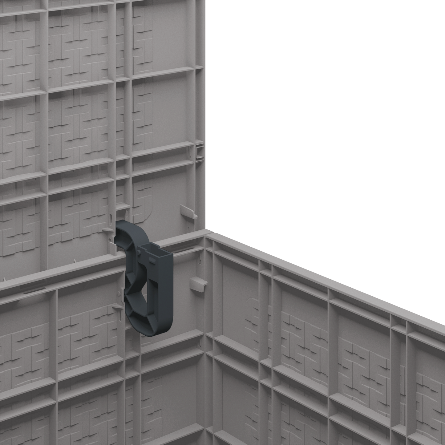 Hageoppbevaringsboks Lysegrå 55x53x57 cm PP