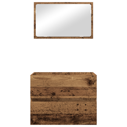 2-delt baderomsmøbelsett Gamle tre Konstruert tre