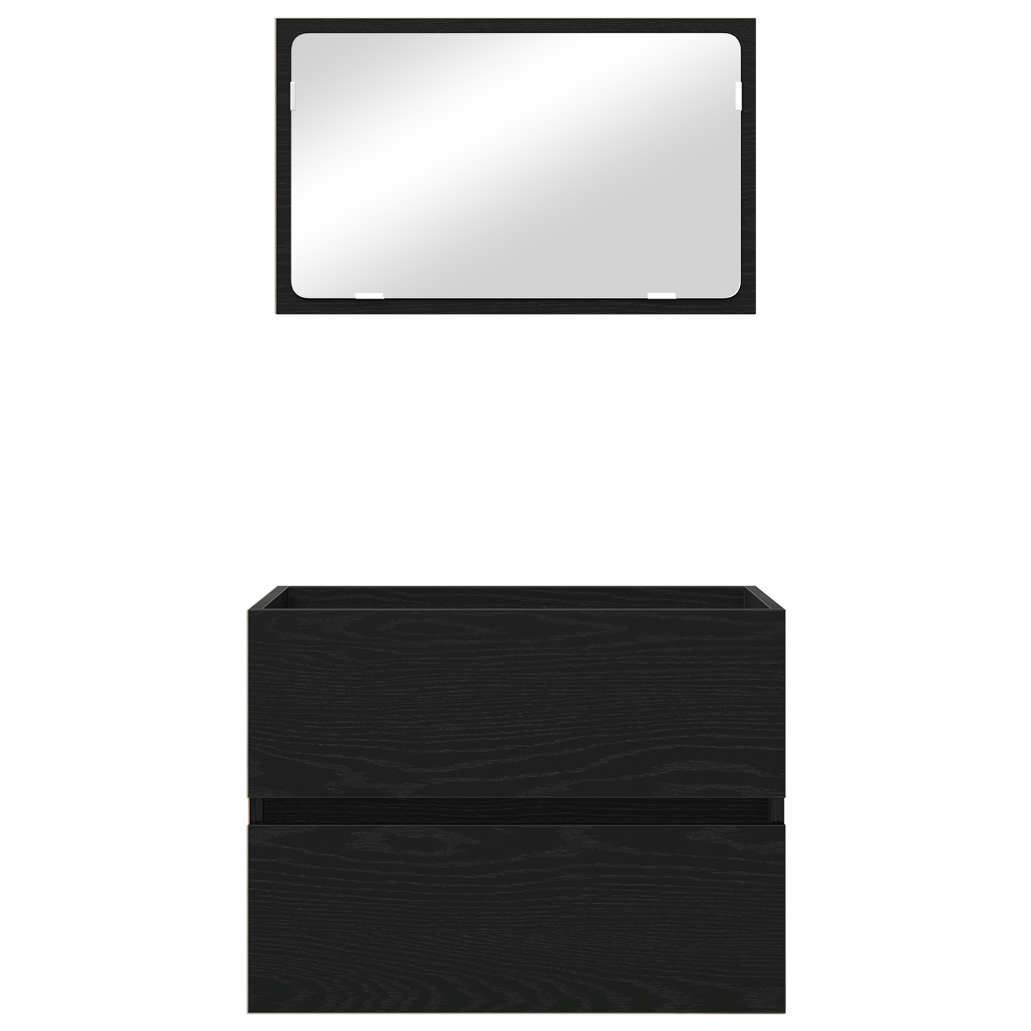 2-delt bademøbelsett svart eik konstruert tre